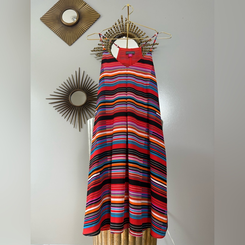Vince Camuto - Multicolored Striped Halter Dress
